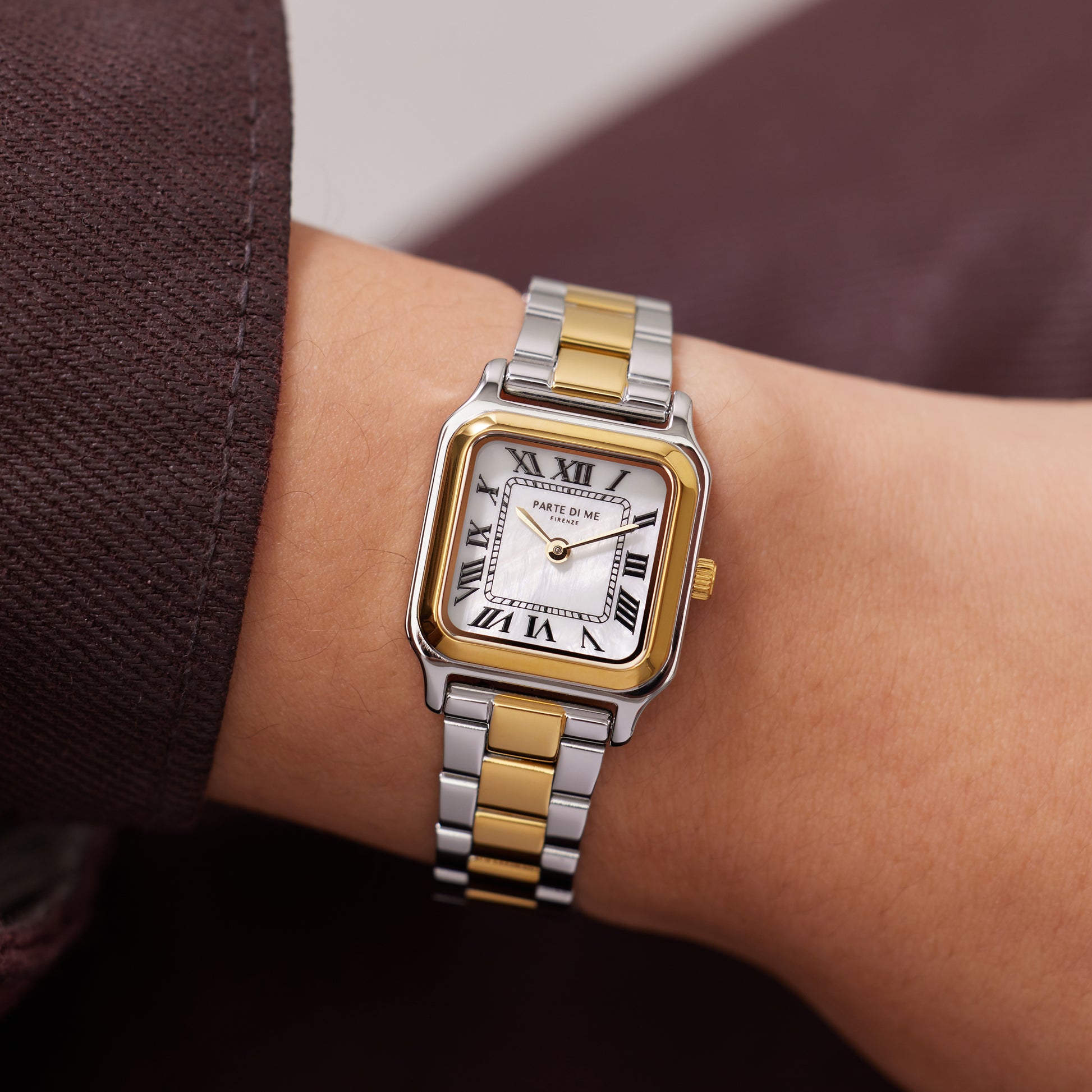 Orologio rectangular ladies watch gold coloured and silver - Parte di Me