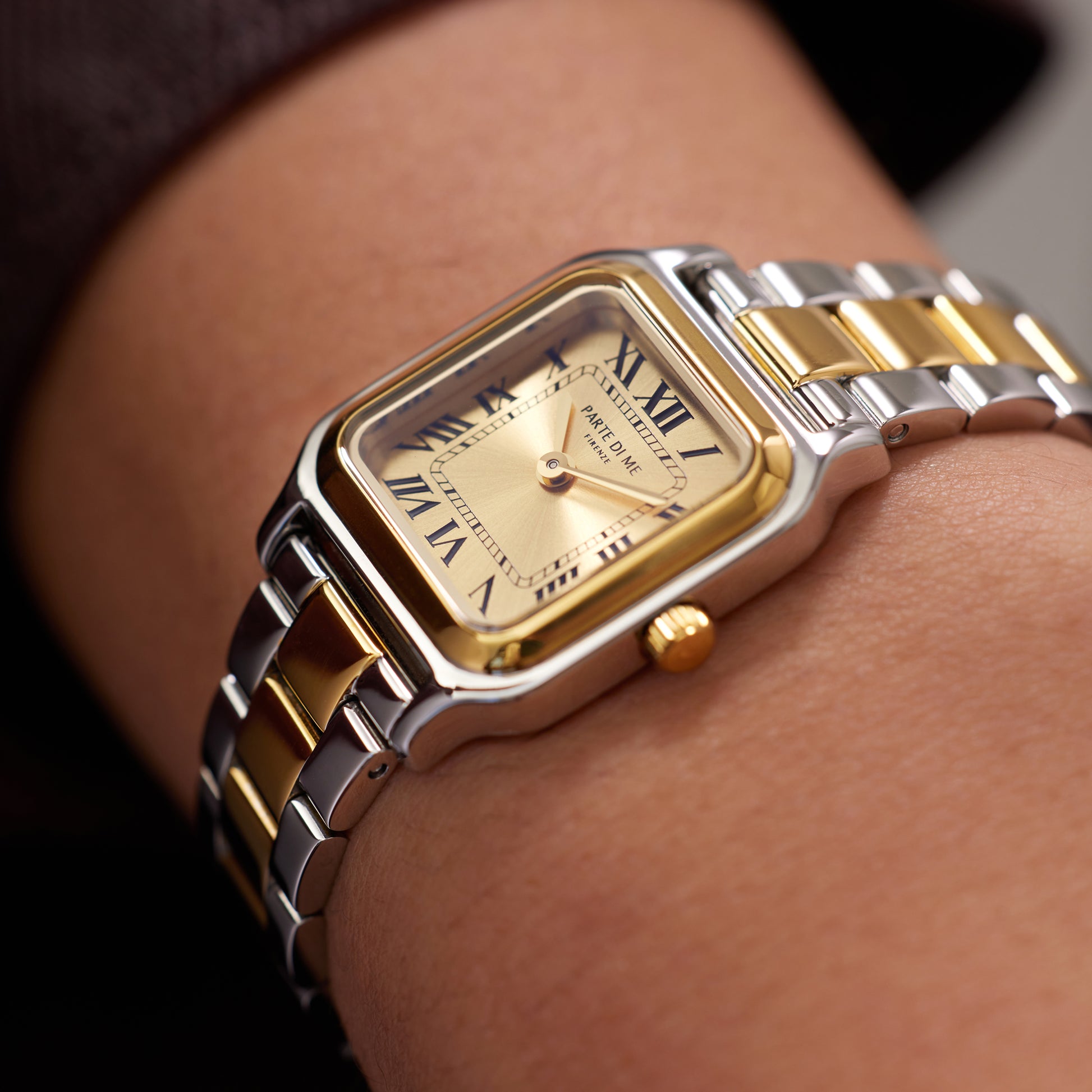 Orologio rectangular ladies watch gold coloured and silver - Parte di Me