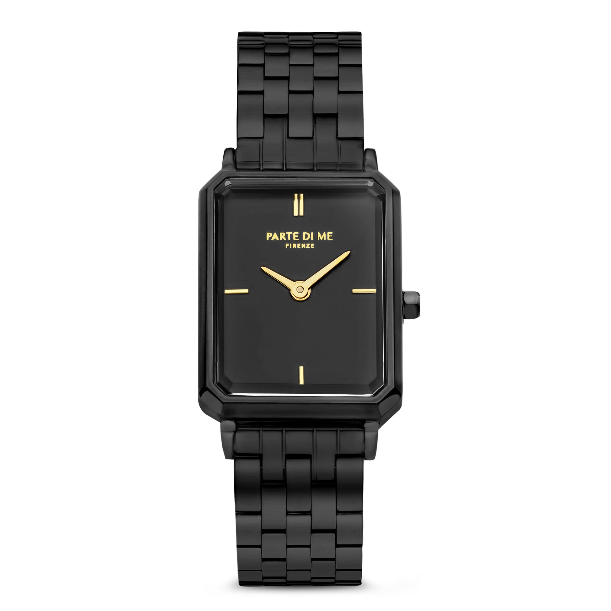 Sorprendimi black watch and 925 sterling silver gold plated bracelet - Parte di Me