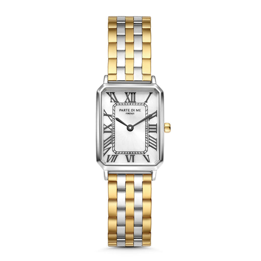 Orologio rectangular ladies watch gold coloured and silver - Parte di Me