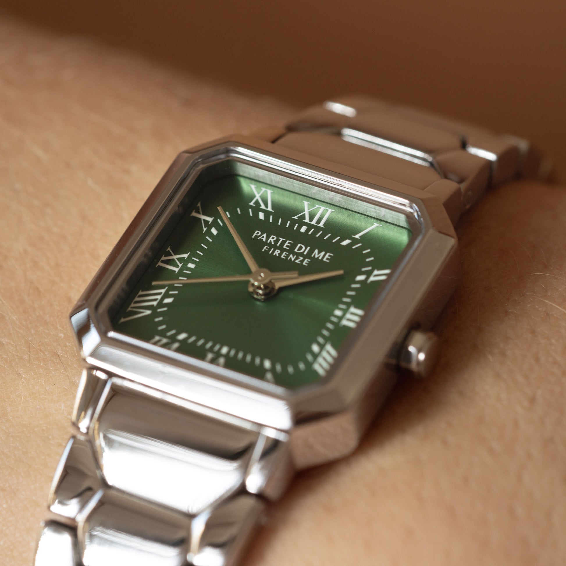 Orologio square ladies watch silver coloured and green - Parte di Me