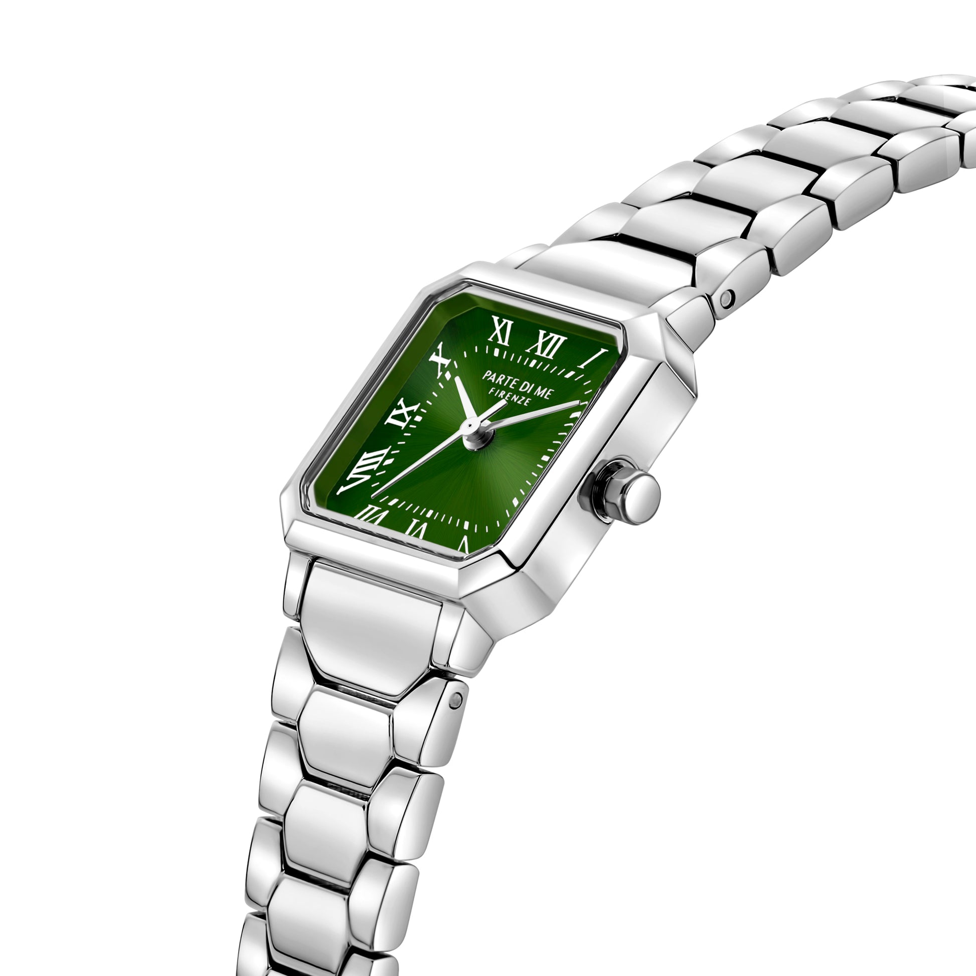 Orologio square ladies watch silver coloured and green - Parte di Me