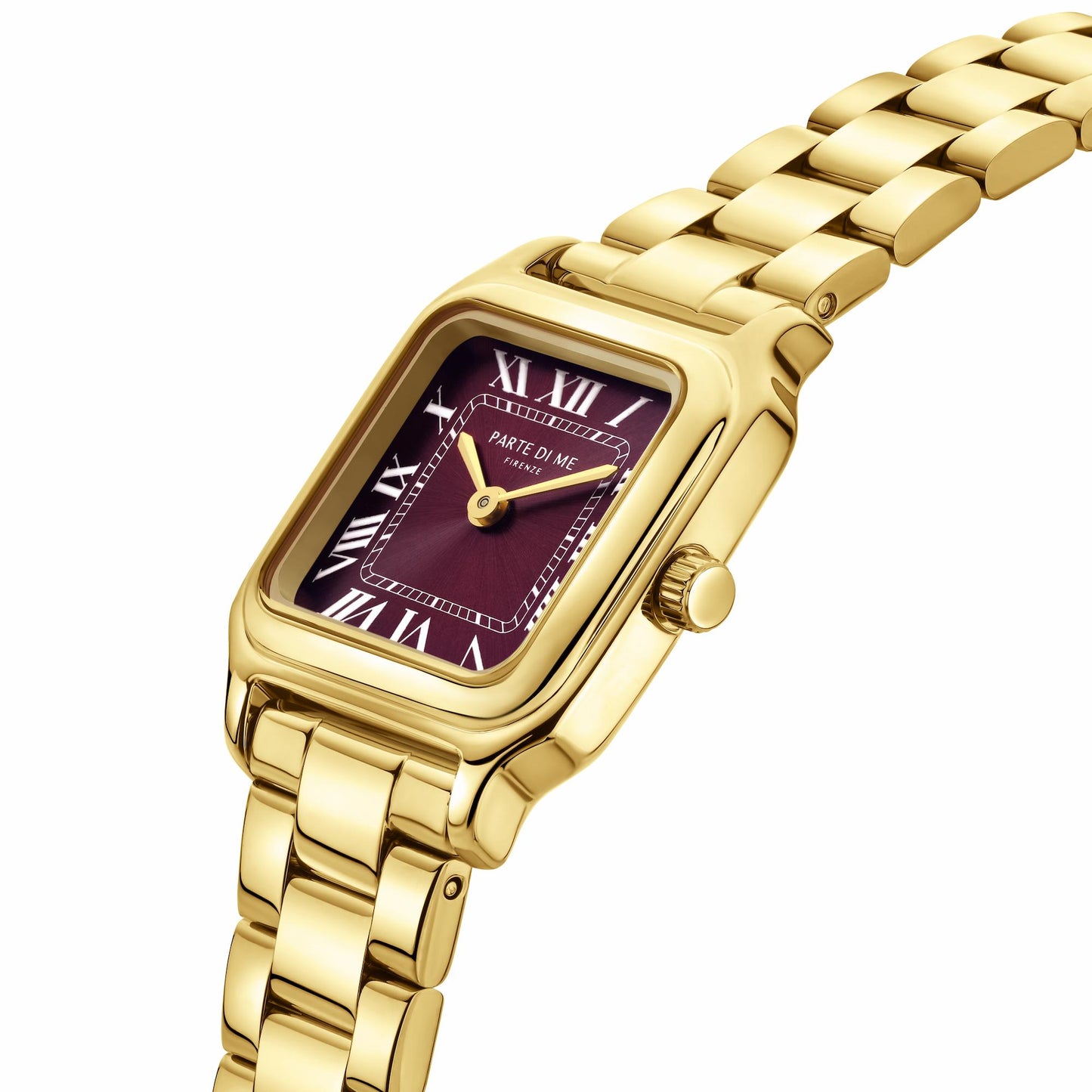 Orologio rectangular ladies watch gold coloured and bordeaux - Parte di Me