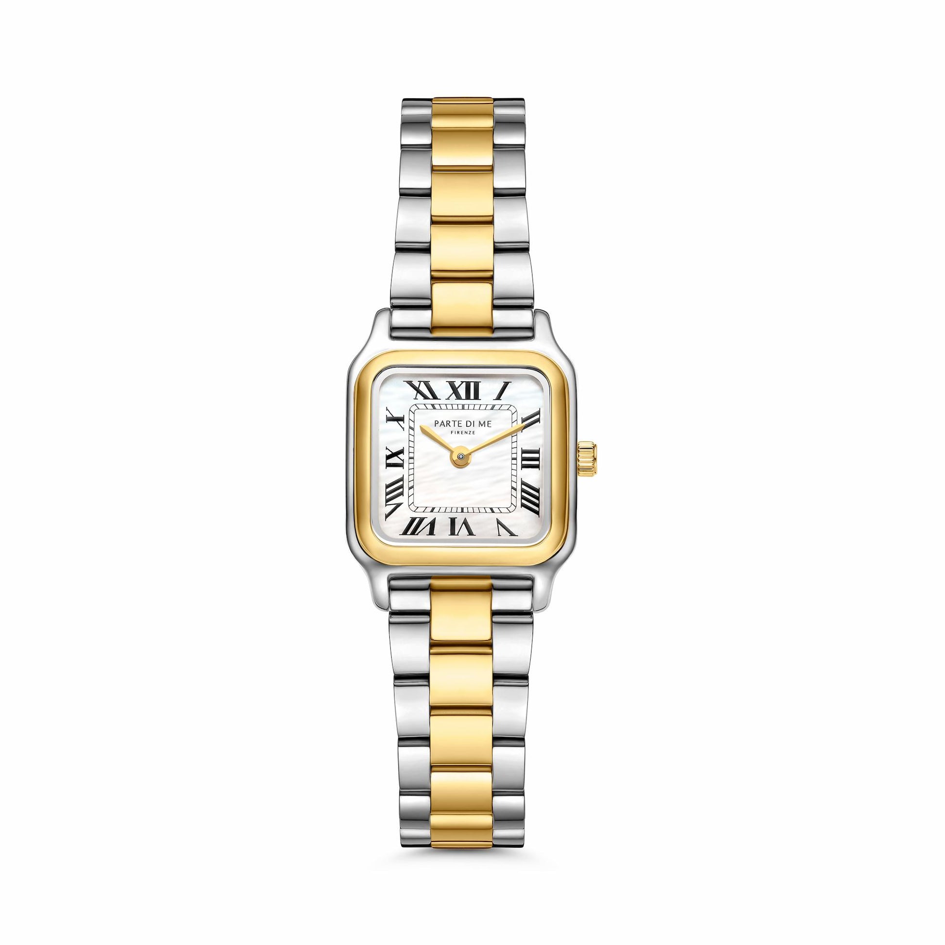 Orologio rectangular ladies watch gold coloured and silver - Parte di Me