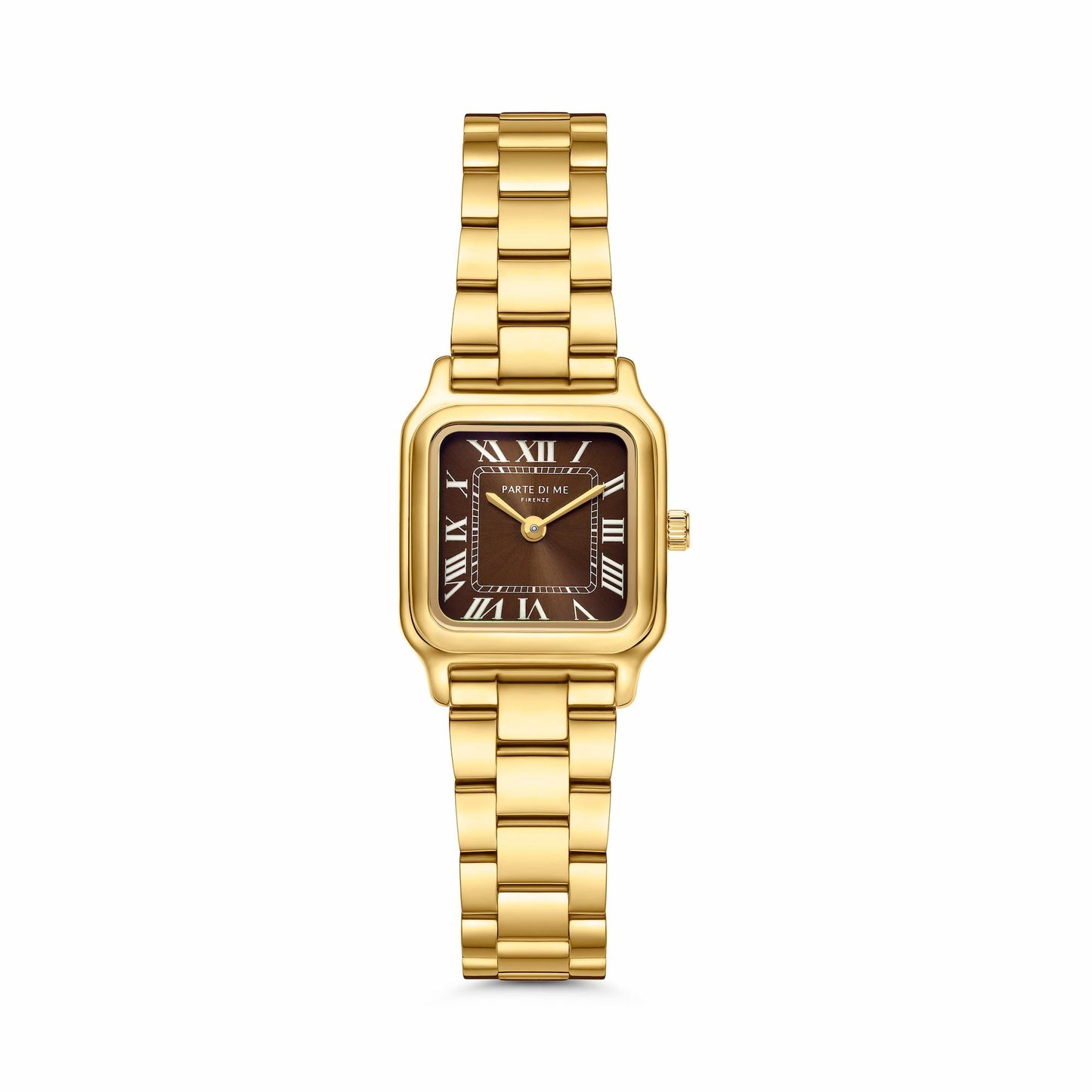 Orologio rectangular ladies watch gold coloured and brown - Parte di Me