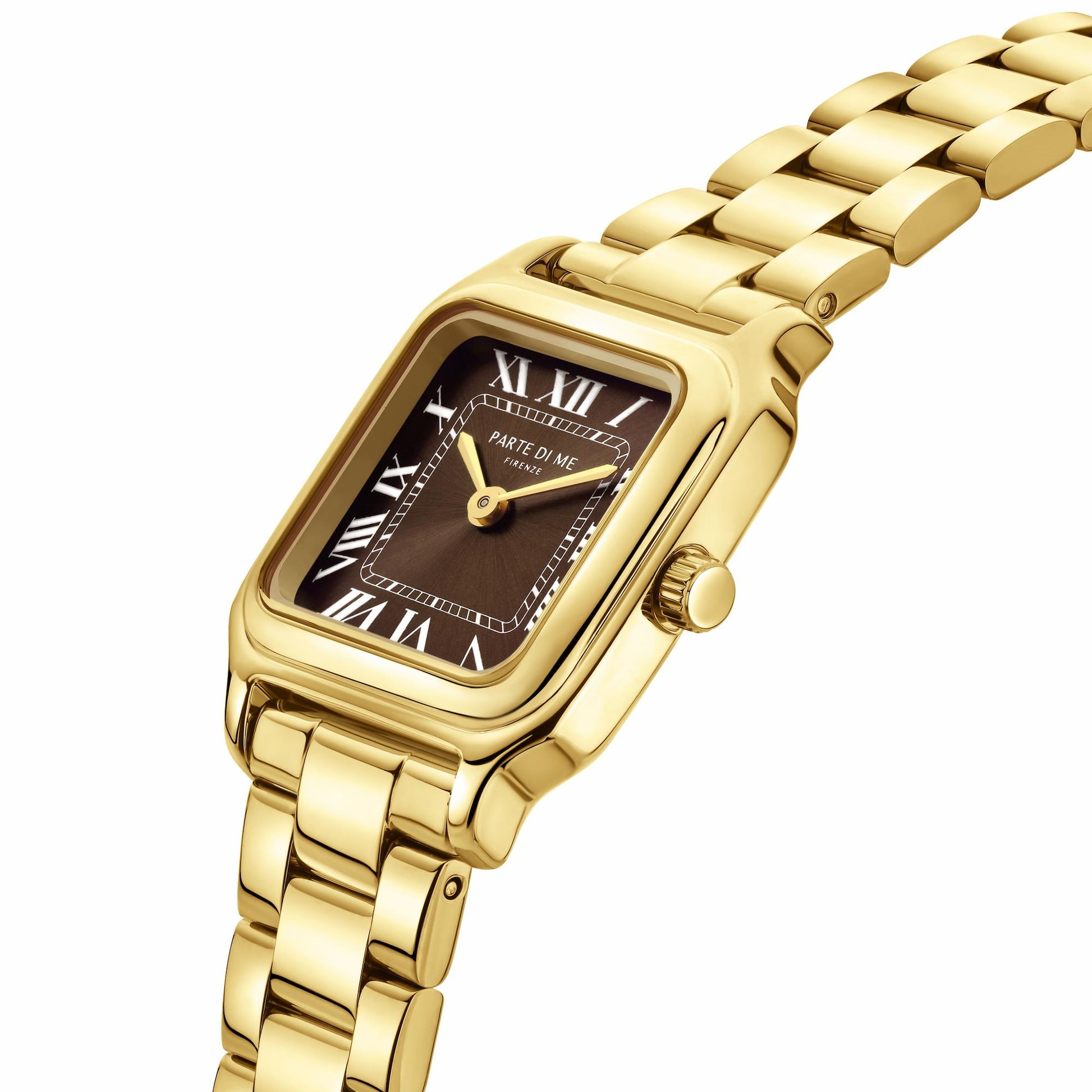 Orologio rectangular ladies watch gold coloured and brown - Parte di Me