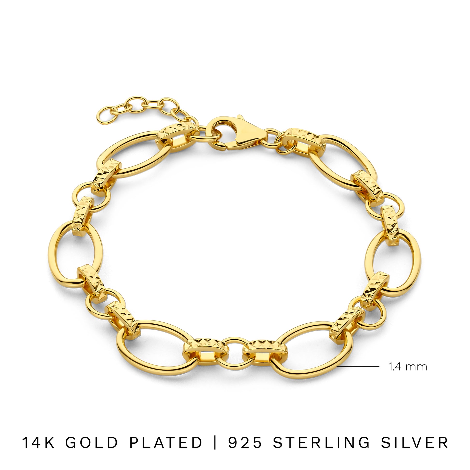 Bibbiena Poppi Clara 925 sterling silver gold plated link bracelet - Parte di Me