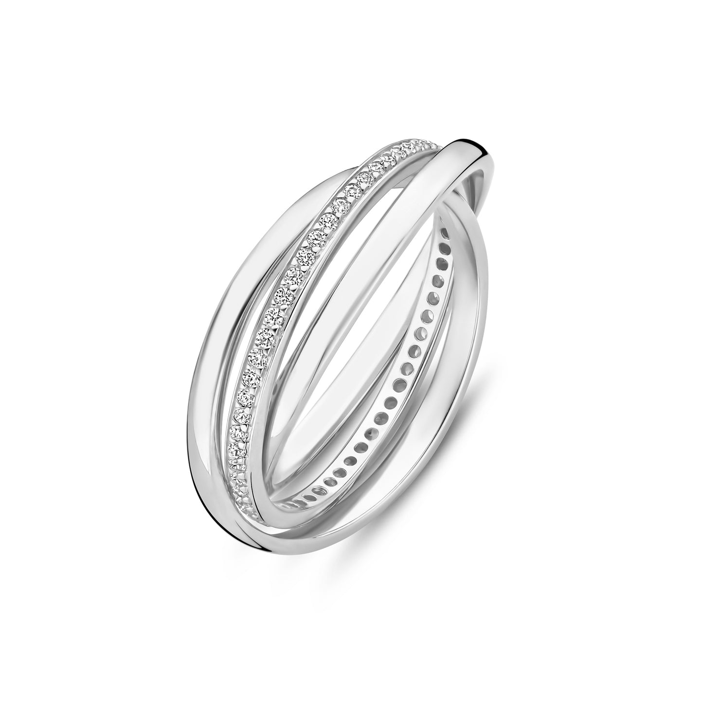 Ponte Vecchio Lanza 925 sterling silver ring with zirconia stones - Parte di Me