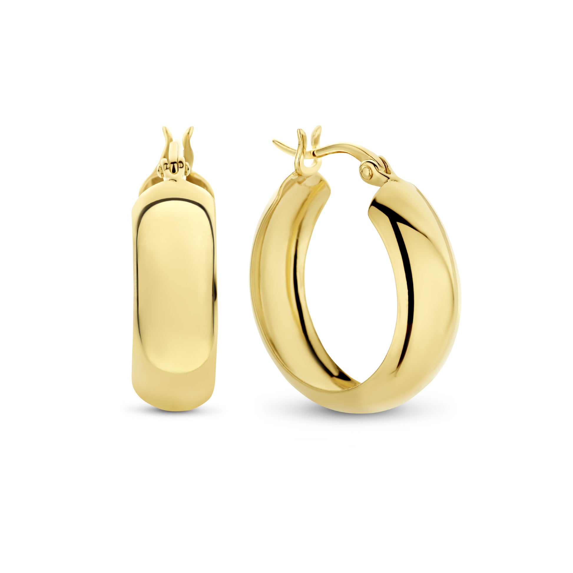 Bibbiena Poppi Casentino 925 sterling silver gold plated hoop earrings - Parte di Me