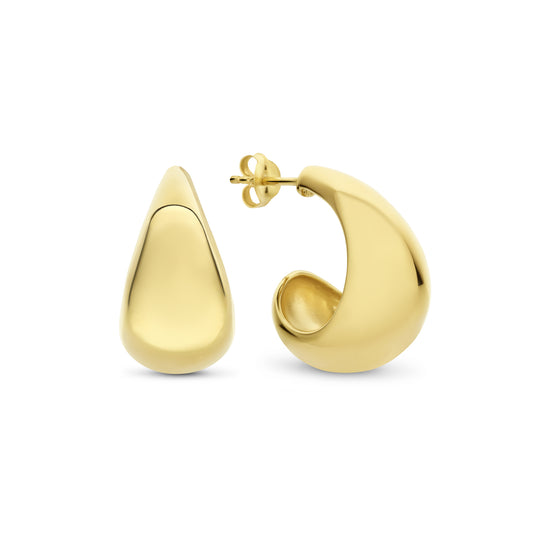 Bibbiena Poppi Casentino 925 sterling silver gold plated hoop earrings - Parte di Me