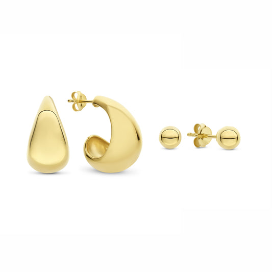 Sorprendimi 925 sterling silver gold plated earrings set - Parte di Me