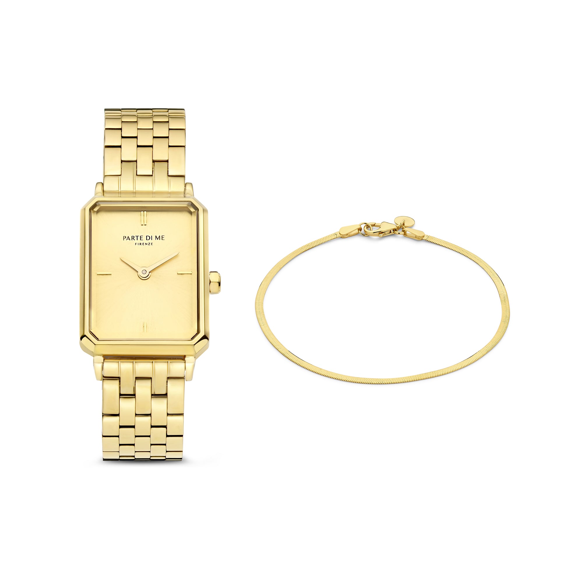 Sorprendimi gold coloured watch and 925 sterling silver gold plated bracelet - Parte di Me