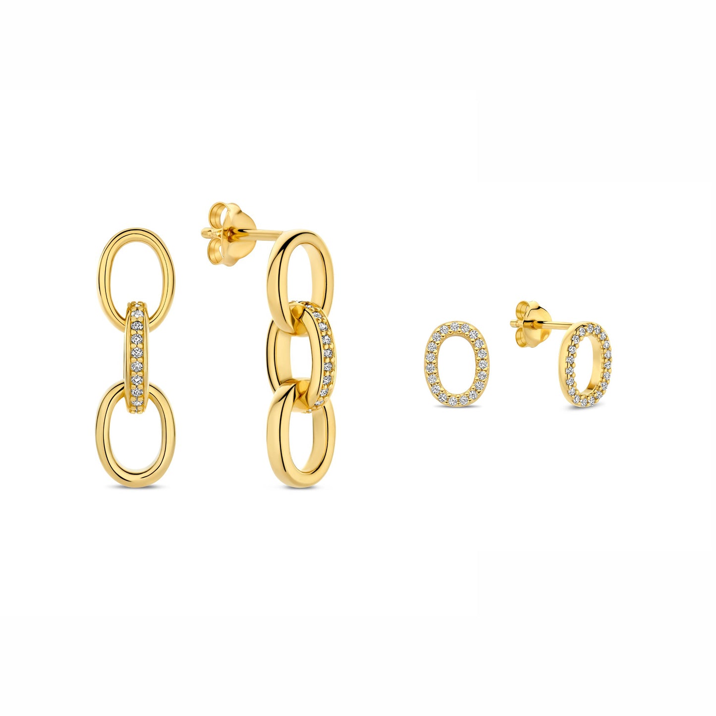 Sorprendimi 925 sterling silver gold plated earrings set - Parte di Me