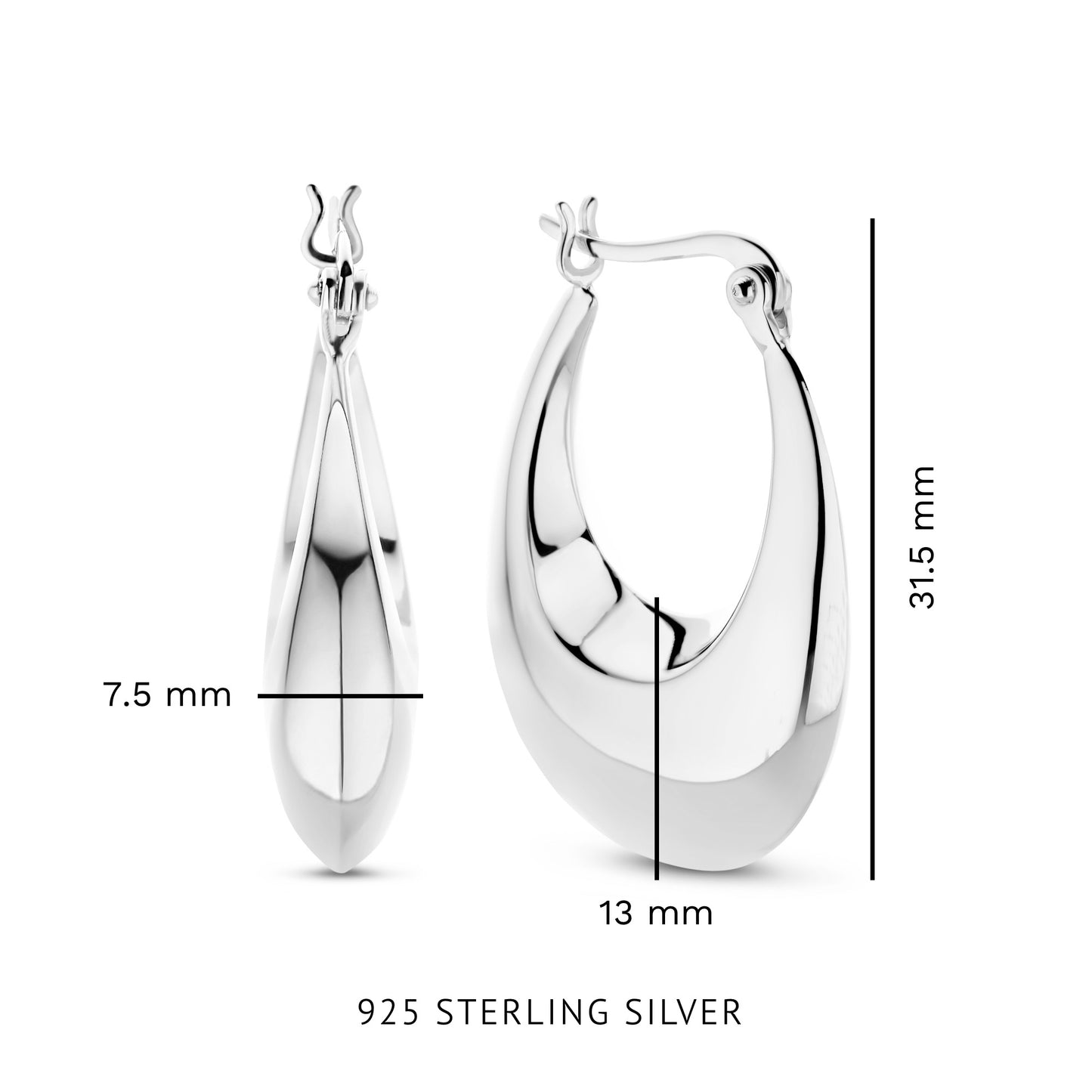 Bibbiena Poppi Casentino 925 sterling sølv creoler