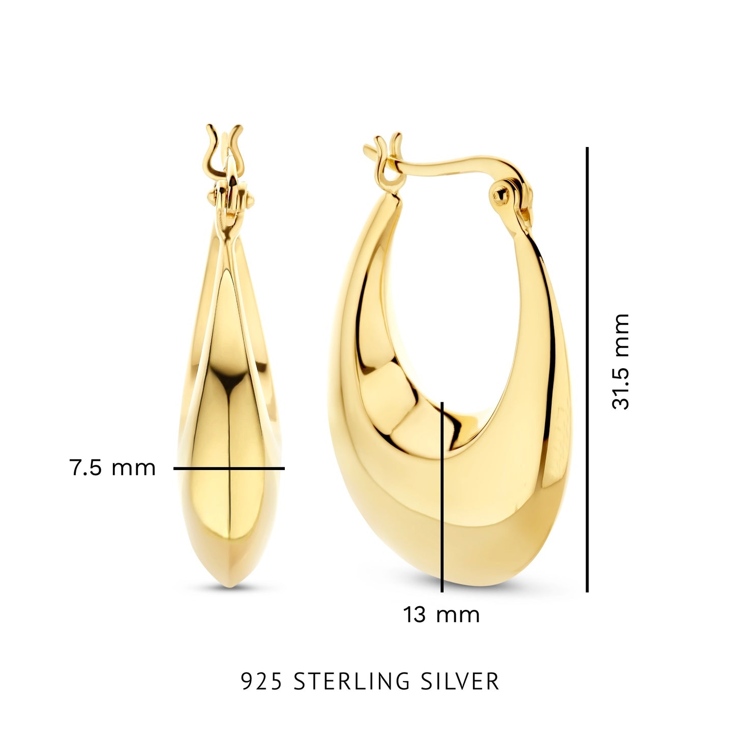 Bibbiena Poppi Casentino creoli in argento sterling 925 placcati oro