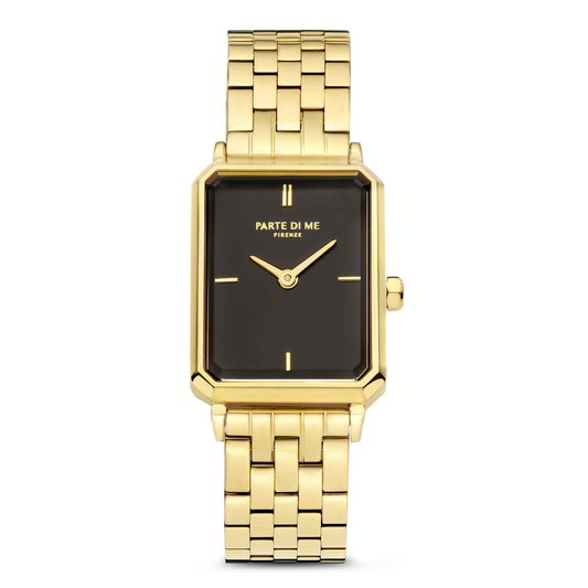 Orologio rectangular ladies watch gold coloured and black - Parte di Me