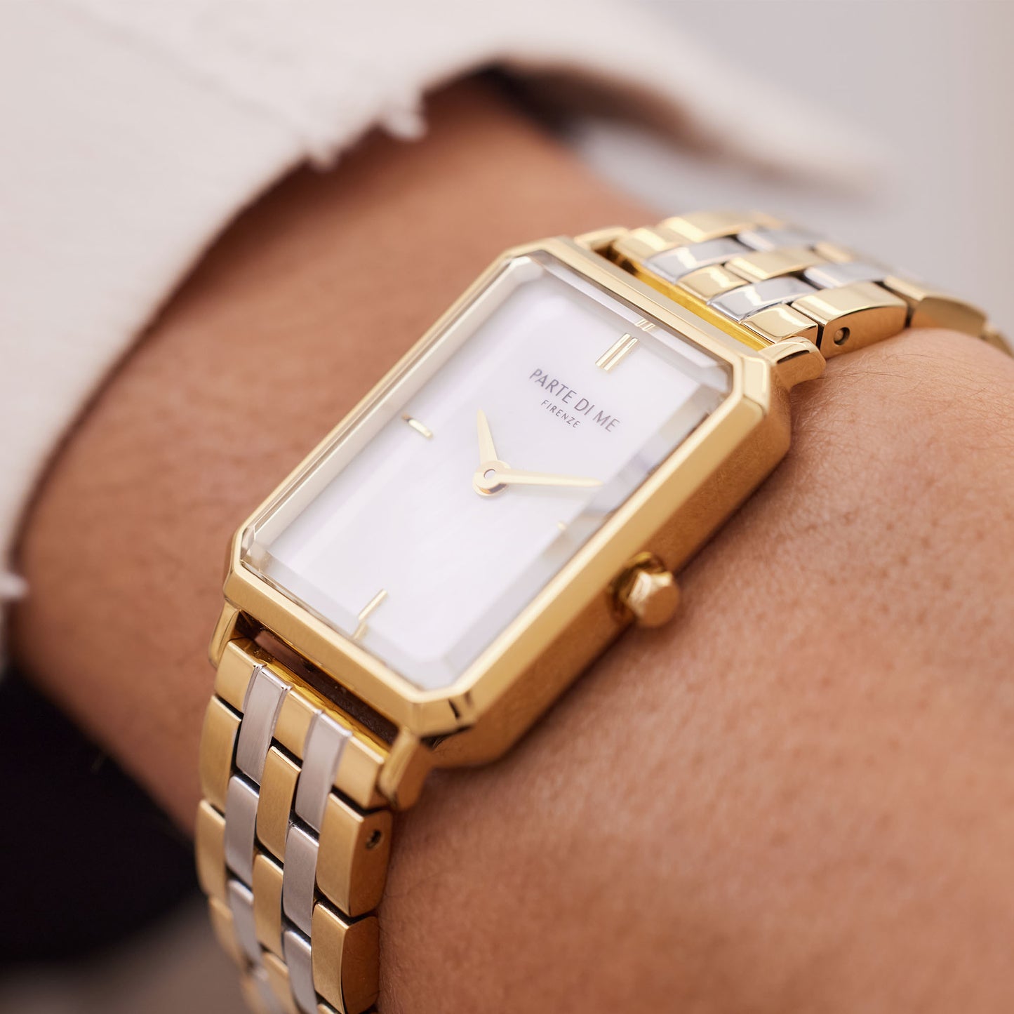 Orologio rectangular ladies watch gold and silver coloured