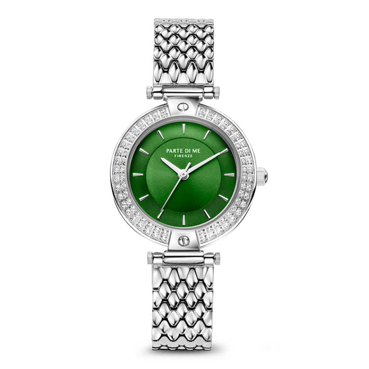 Orologio round ladies watch silver coloured and green - Parte di Me