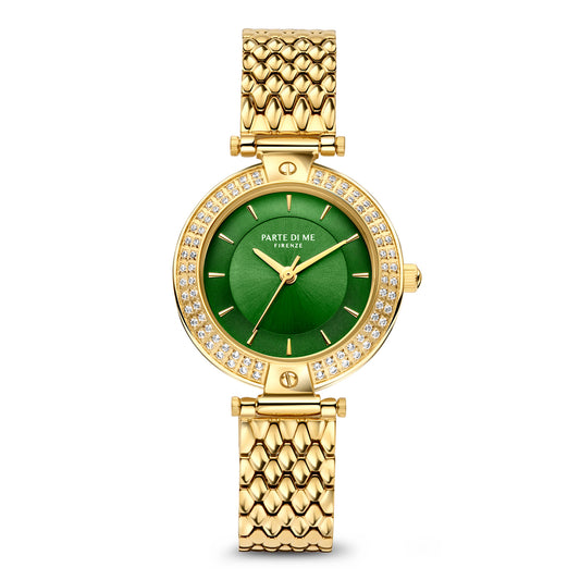 Orologio round ladies watch gold coloured and green - Parte di Me