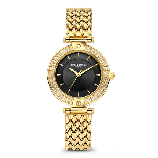 Orologio round ladies watch gold coloured and black - Parte di Me