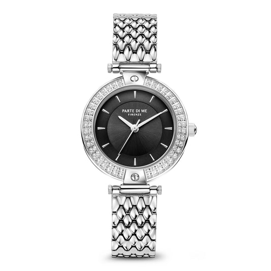 Orologio round ladies watch silver coloured and black - Parte di Me