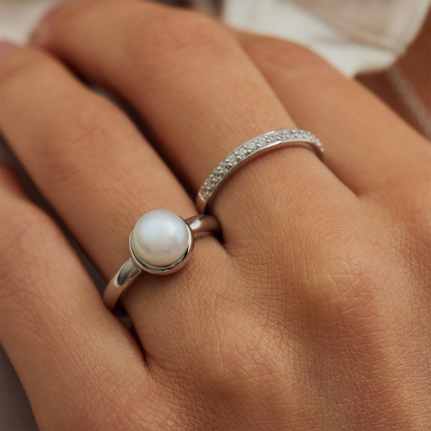 Brioso Cortona Bella 925 sterling silver ring with freshwater pearl - Parte di Me