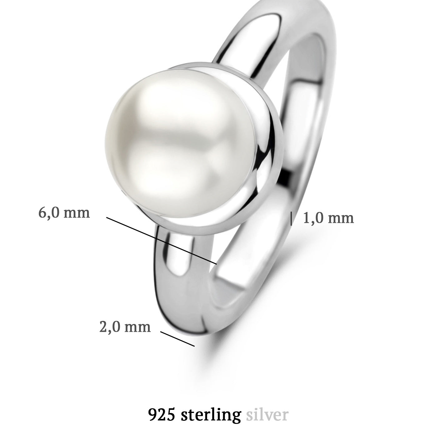 Brioso Cortona Bella 925 sterling silver ring with freshwater pearl - Parte di Me