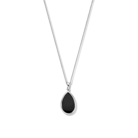 Brioso Cortona Margaretha 925 sterling silver necklace with black onyx