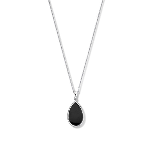 Brioso Cortona Margaretha 925 sterling sølv halskæde med sort onyx