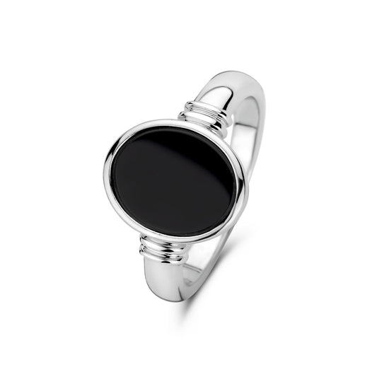 Brioso Cortona Margaretha 925 sterling zilveren ring met zwarte onyx