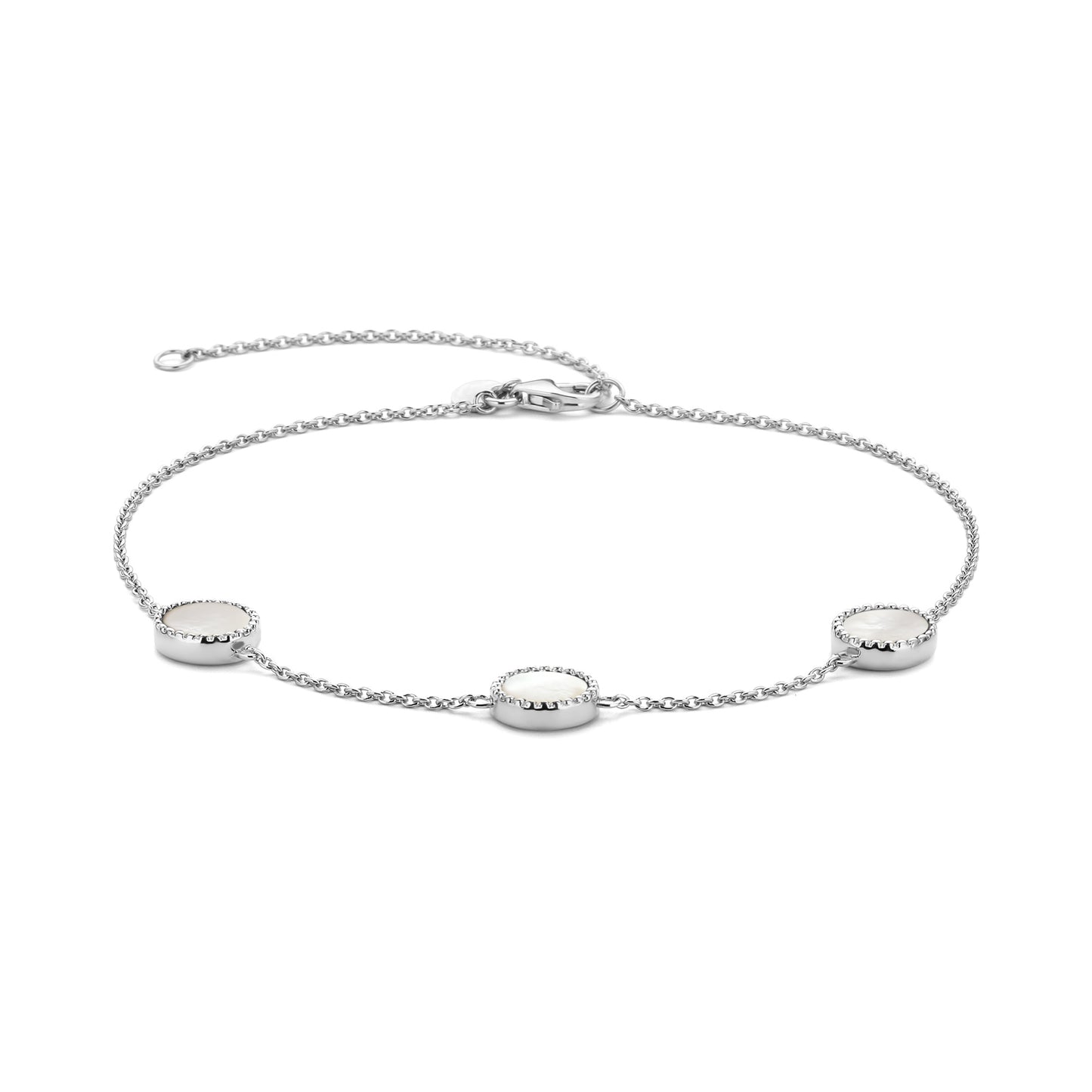 Brioso Cortona Dara 925 sterling silver anklet with mother of pearl - Parte di Me