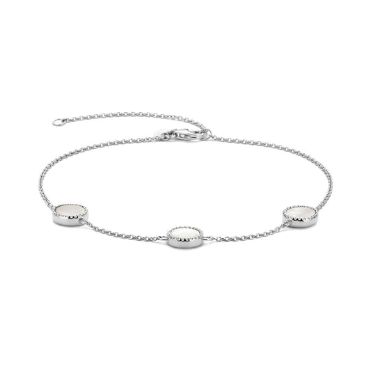 Brioso Cortona Dara 925 sterling silver anklet with mother of pearl - Parte di Me