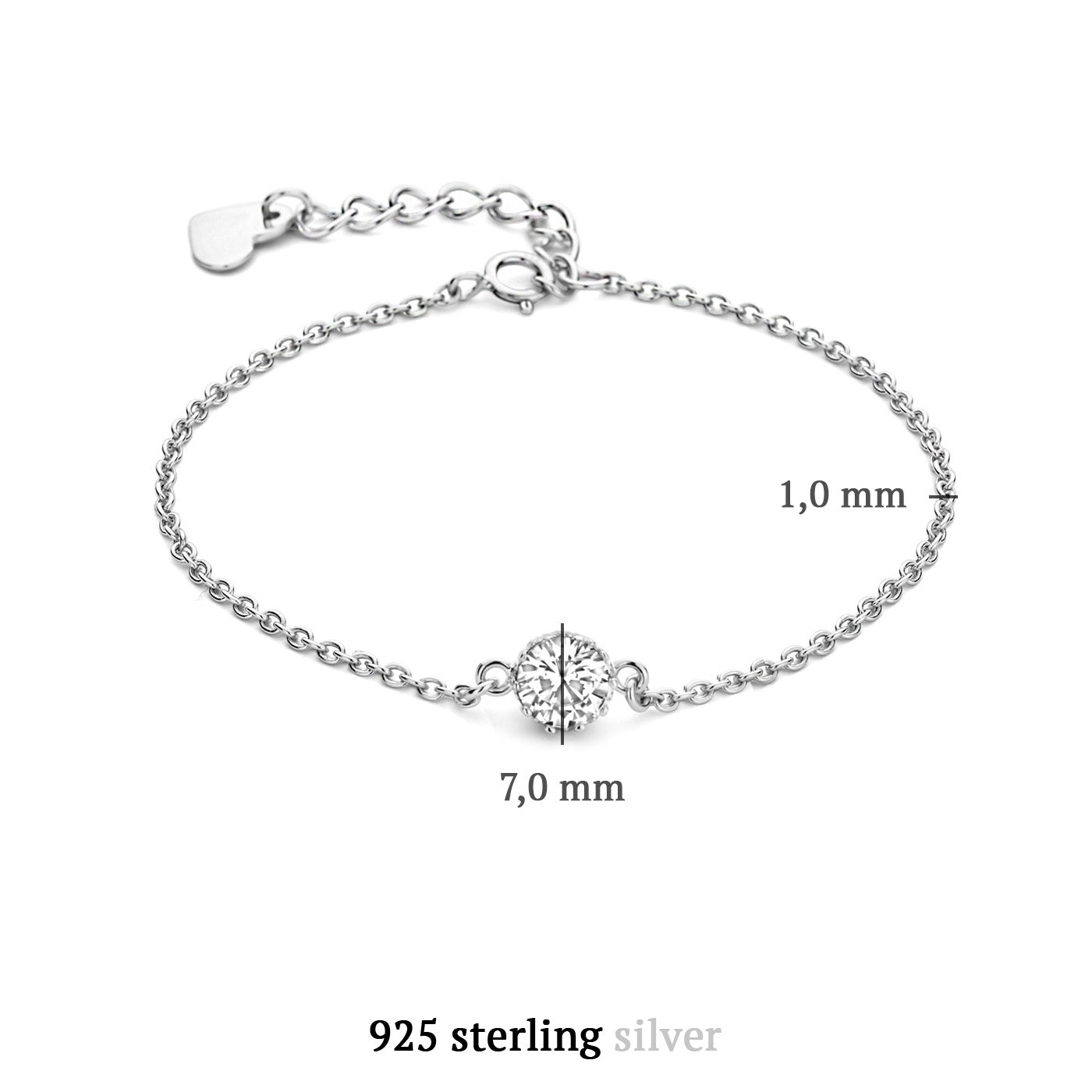 Cento Luci Rosia 925 Sterling Silber Armband mit Zirkonia Stein