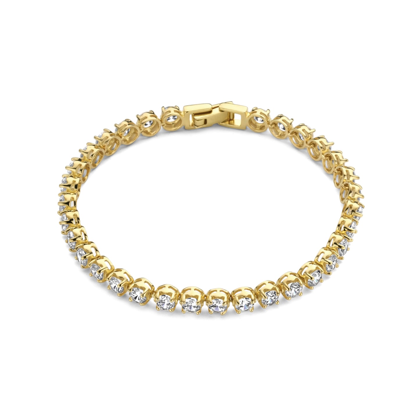 Santa Maria della Base bracelet en argent sterling 925 plaqué or avec pierres de zircone
