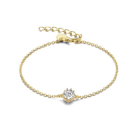 Cento Luci Rosia 925 sterling silver gold plated bracelet with zirconia stone