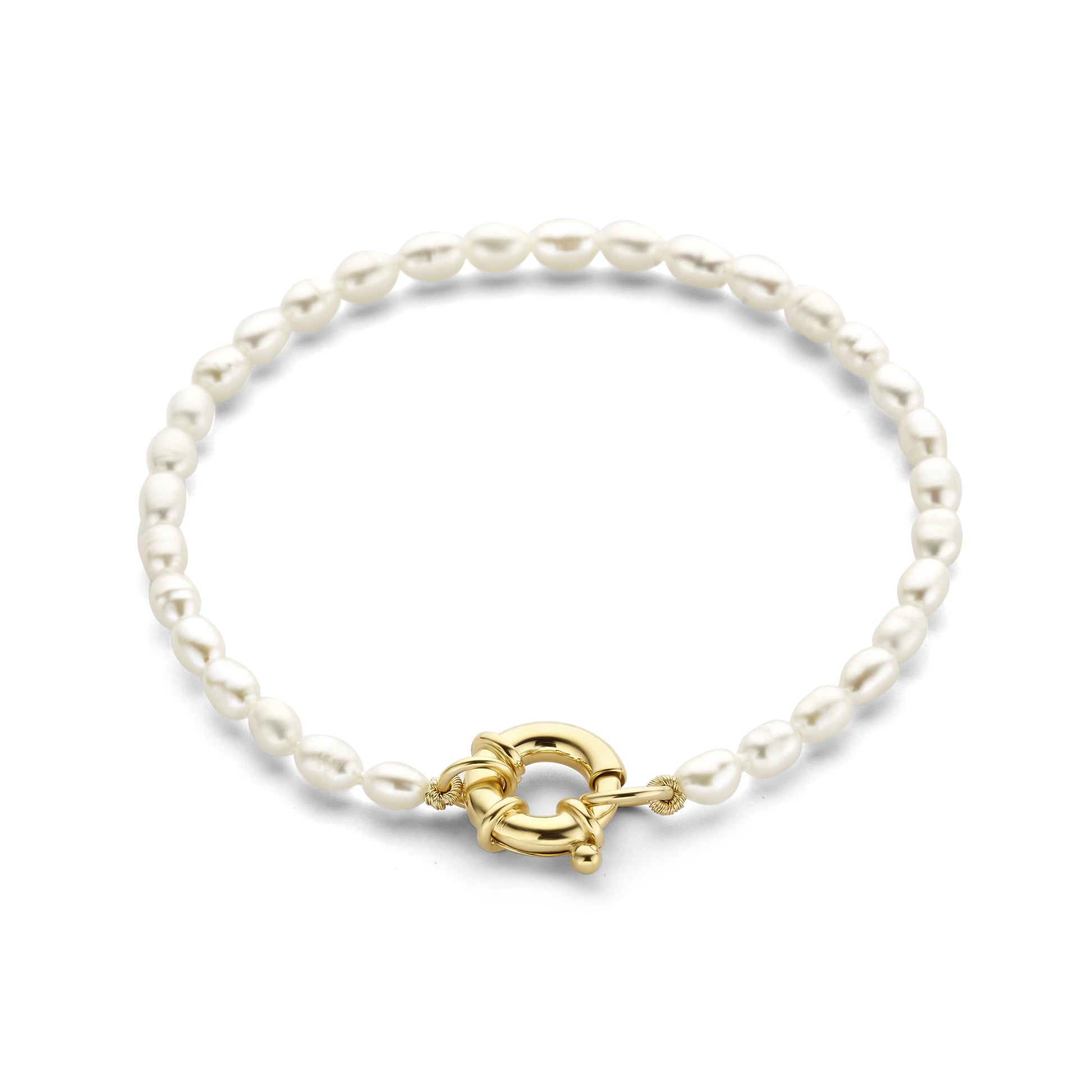 Brioso Cortona Bella 925 sterling silver gold plated pearl bracelet with 14 karat gold plating - Parte di Me