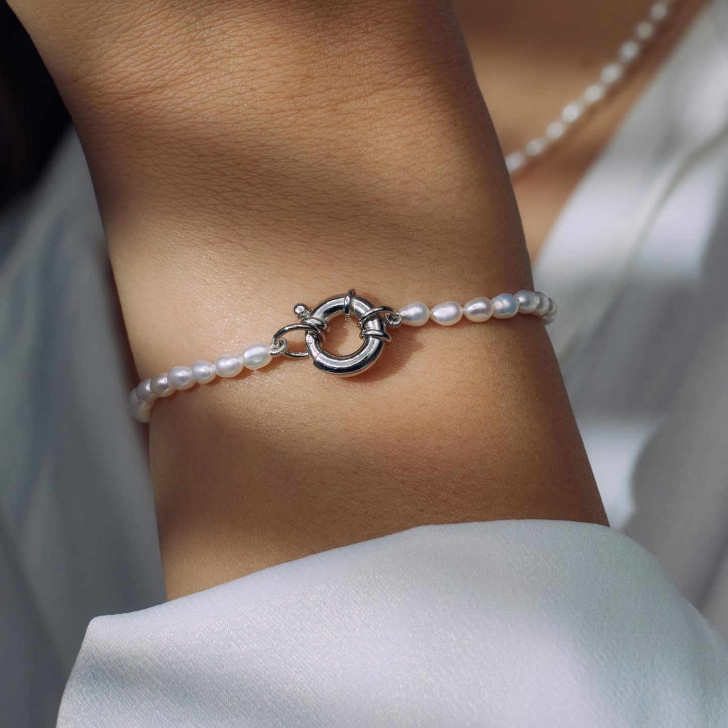 Brioso Cortona Bella 925 sterling silver pearl bracelet with freshwater pearls - Parte di Me