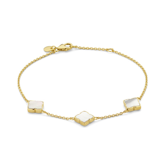 Brioso Cortona Dara bracelet en argent sterling 925 plaqué or avec nacre
