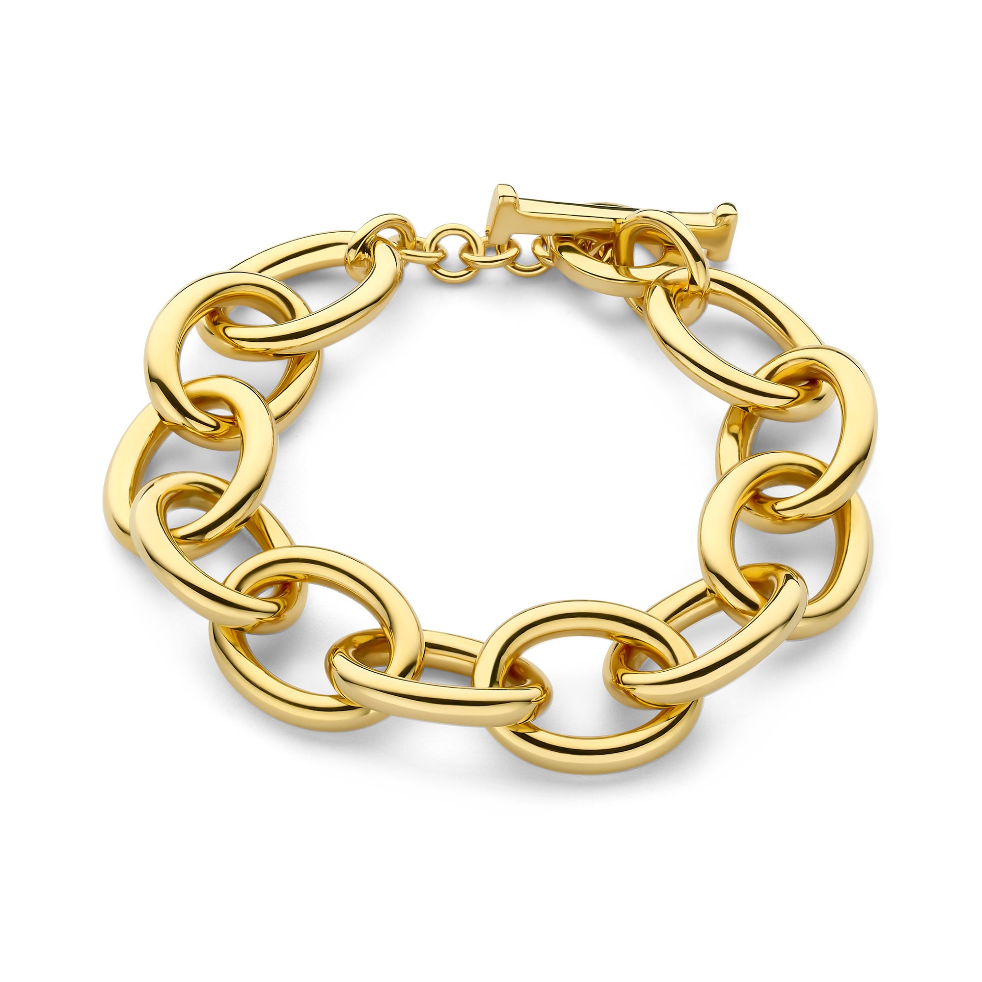 925 Sterling Silver Gold popular Plated Chain Link Bracelet