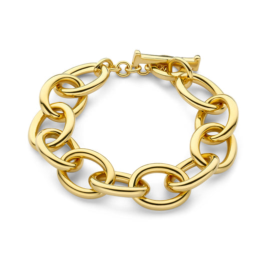 Bibbiena Poppi Adriane 925 sterling silver gold plated link bracelet