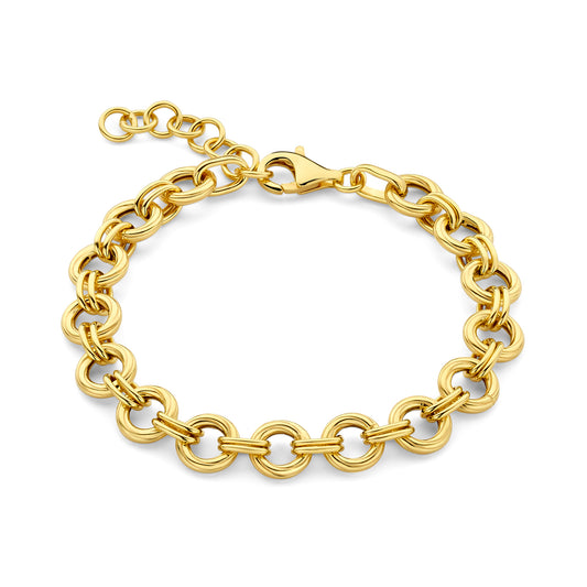 Bibbiena Poppi Viva 925 sterling silver gold plated link bracelet