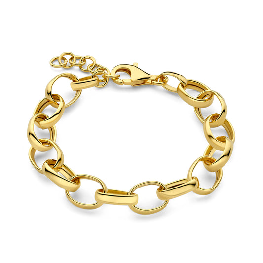 Bibbiena Poppi Acadia 925 sterling silver gold plated link bracelet