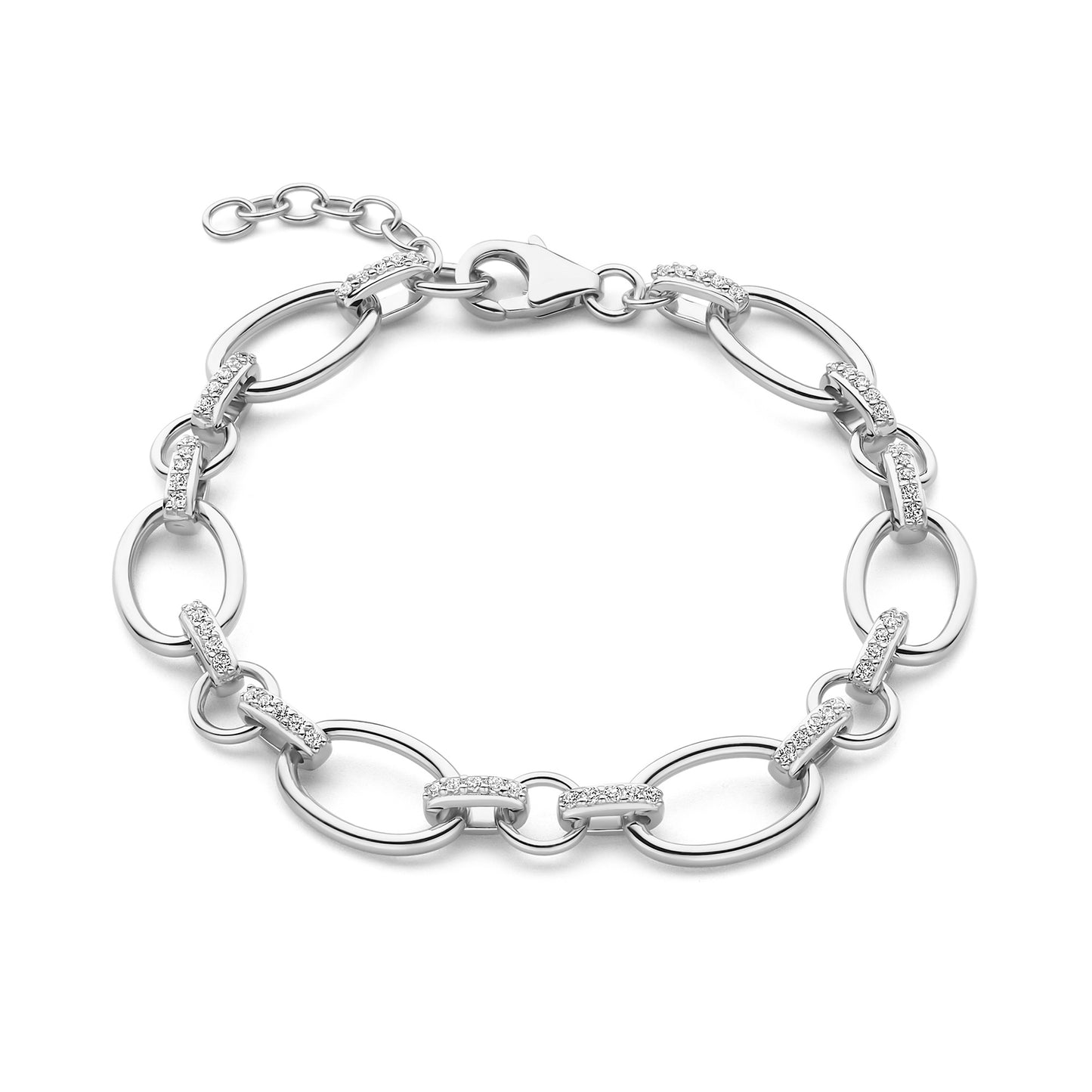 Bibbiena Poppi Clara 925 sterling silver link bracelet with zirconia stones - Parte di Me