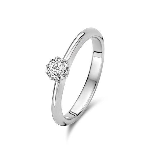 Cento Luci Mila 925 sterling zilveren ring met zirkonia steen