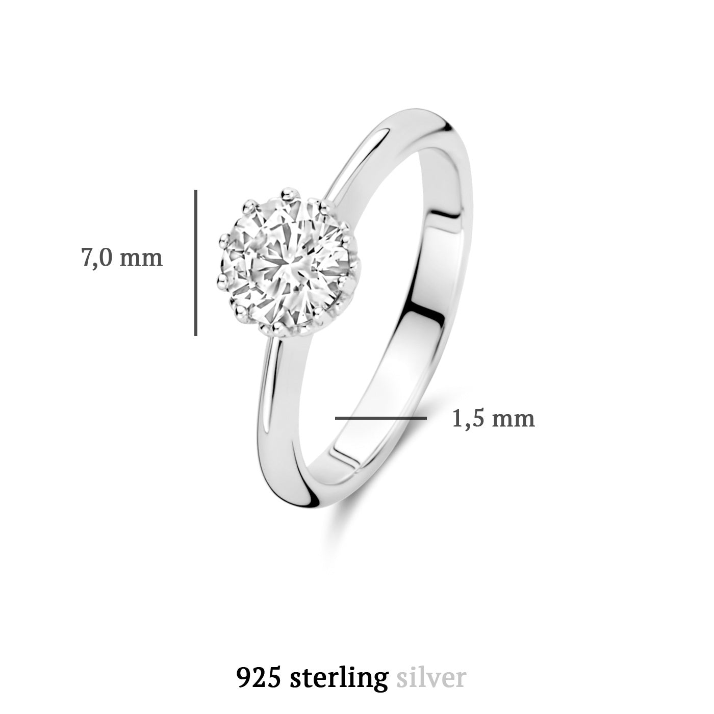 Cento Luci Rosia 925 sterling silver ring with zirconia stone - Parte di Me