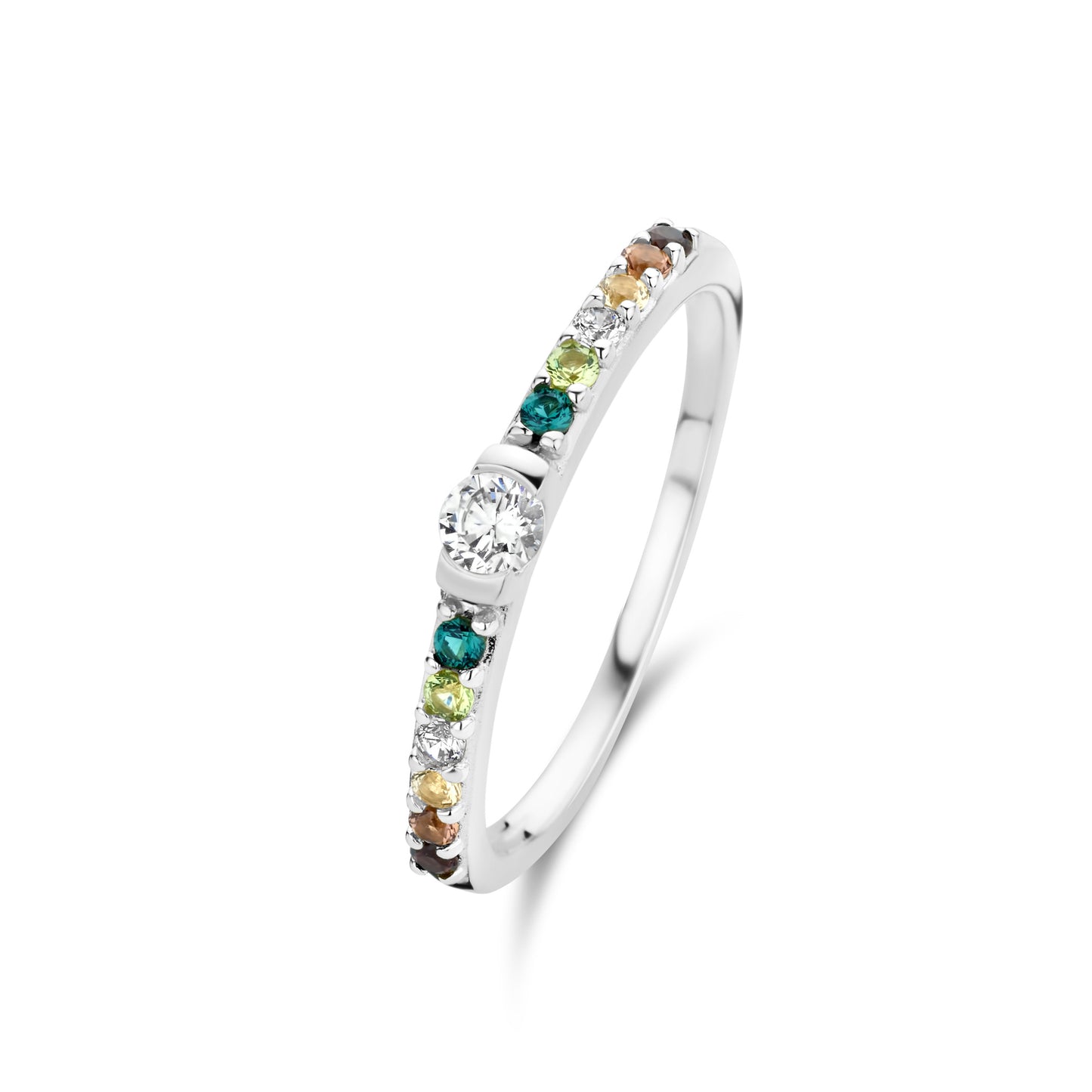 Santa Maria del Fiore 925 sterling silver ring with coloured zirconia stones - Parte di Me