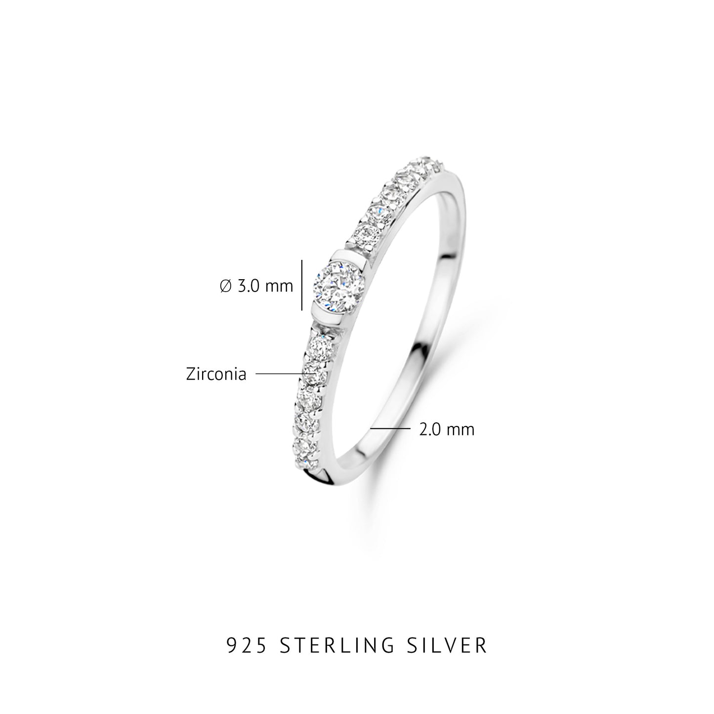 Santa Maria della Base 925 sterling sølv ring med zirconia sten