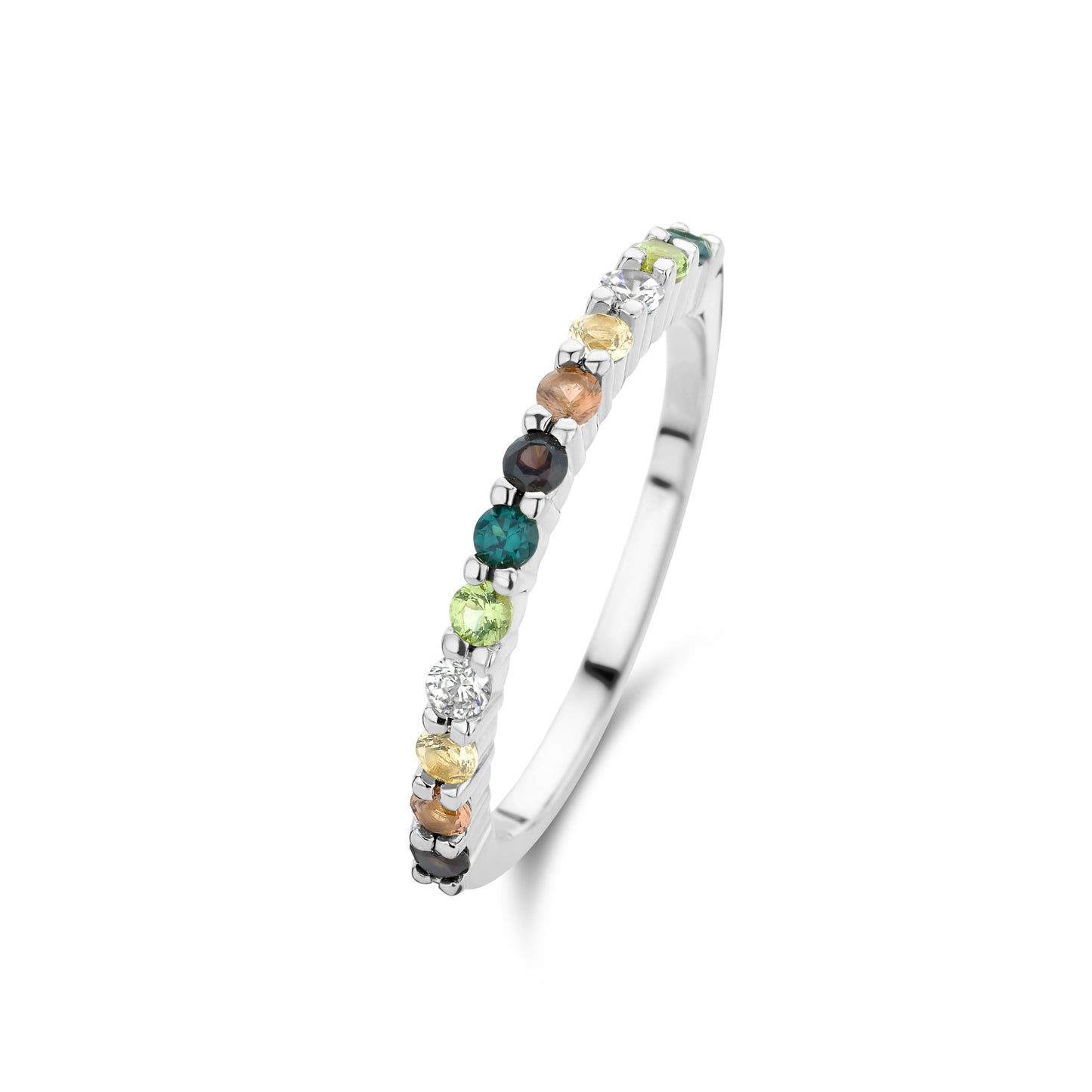 Santa Maria del Fiore 925 sterling silver ring with coloured zirconia stones