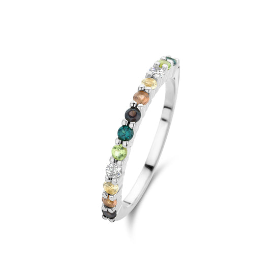 Santa Maria del Fiore 925 sterling silver ring with coloured zirconia stones - Parte di Me