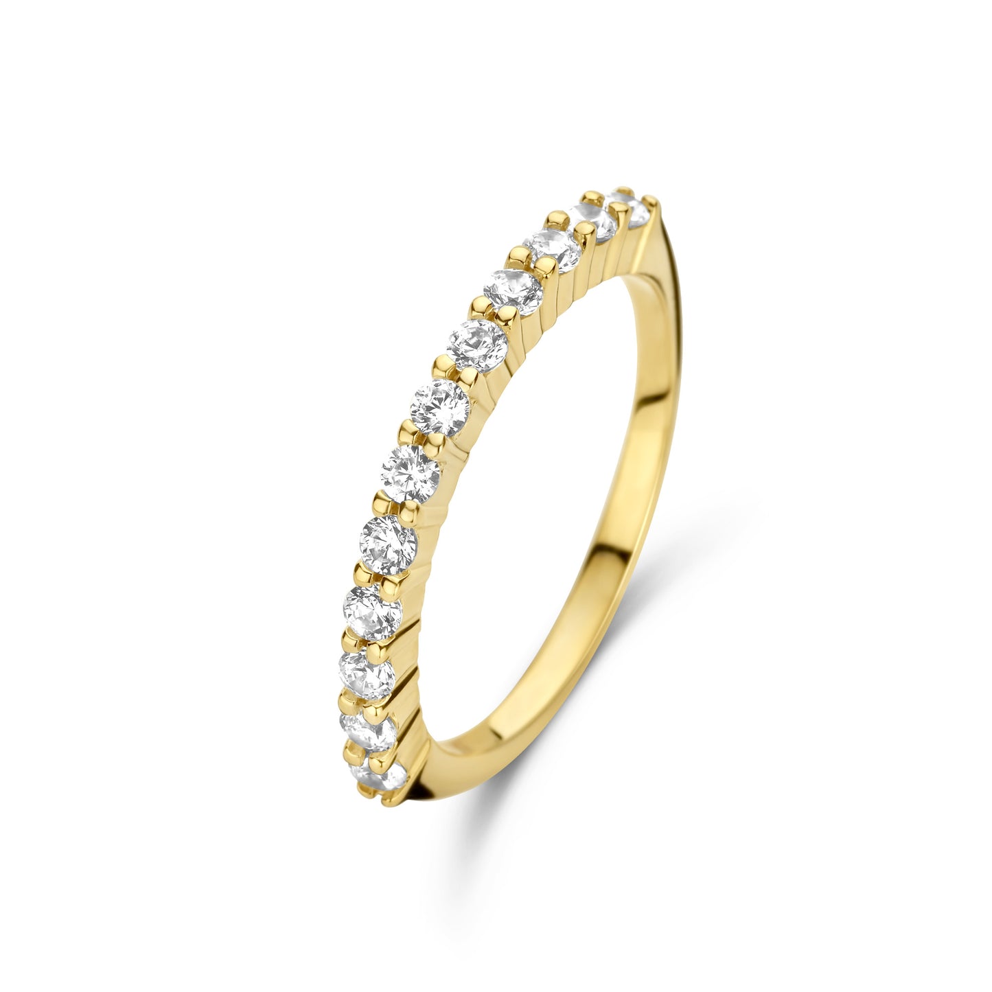 Santa Maria della Base 925 sterling silver gold plated ring with zirconia stones - Parte di Me